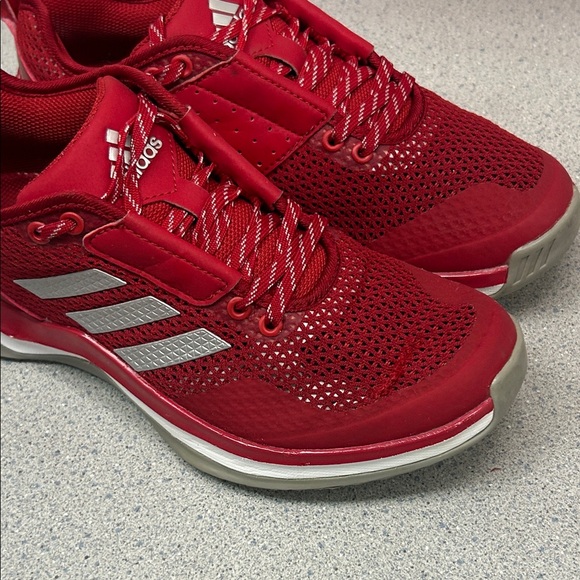 Adidas Crimson Sneakers size 4.5Y Youth shoes with Metallic Stripes - Picture 15 of 16